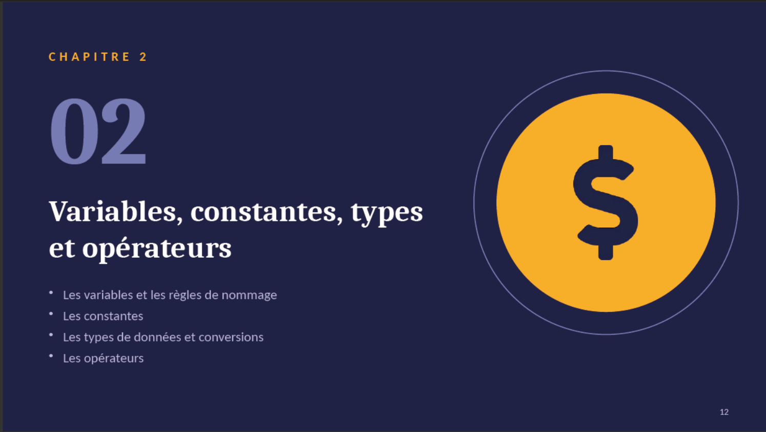 Lire la suite à propos de l’article Chapitre 2 : Les variables, constantes, types et opérateurs